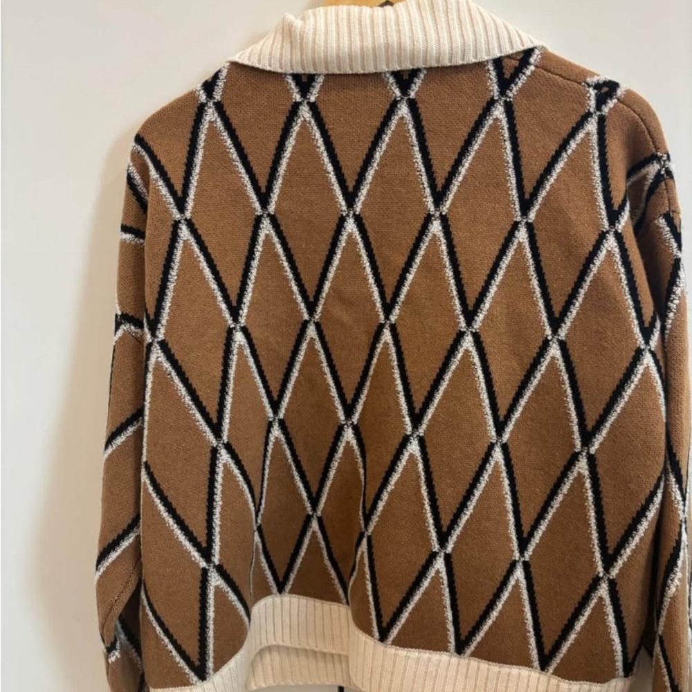 Reiss Tan and Cream Patterned Blazer - Picture 4 of 8